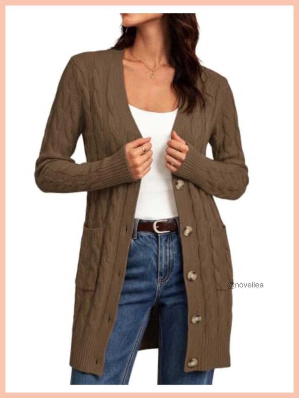 Cable Knit Chunky Cardigan Button Down Oversized Sweater